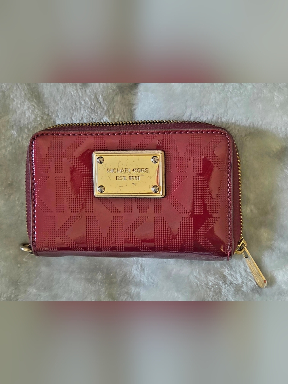 Michael Kors Rose Patent Leather Zip-Around Wallet